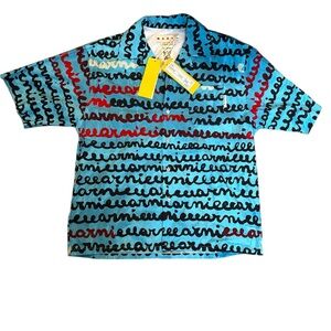 NWT Marni Turquoise and Black Graphic Shirt